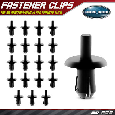 20x 8mm Nylon Expanding Mounting Rivet Clip Fastener Push-Type Retainer for GM