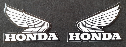 HONDA Wings WHITE Wings 2 X PAIR Fuel Tank Wing Decal Vinyl Graphics stickers - Picture 3 of 3