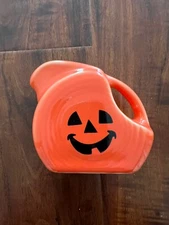 Fiesta ®️ Happy pumpkin Halloween  Mini Disc Disk Pitcher Creamer POPPY Orange