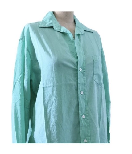 Frank & Eileen Mary Classic Shirt Dress 100% Cotton Spearmint Green Ice Blue XS - Bild 11 von 15