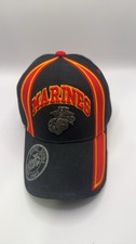 United States Marines Corps Men’s Metal Badge Pin Strapback Cap K&S Black Hat