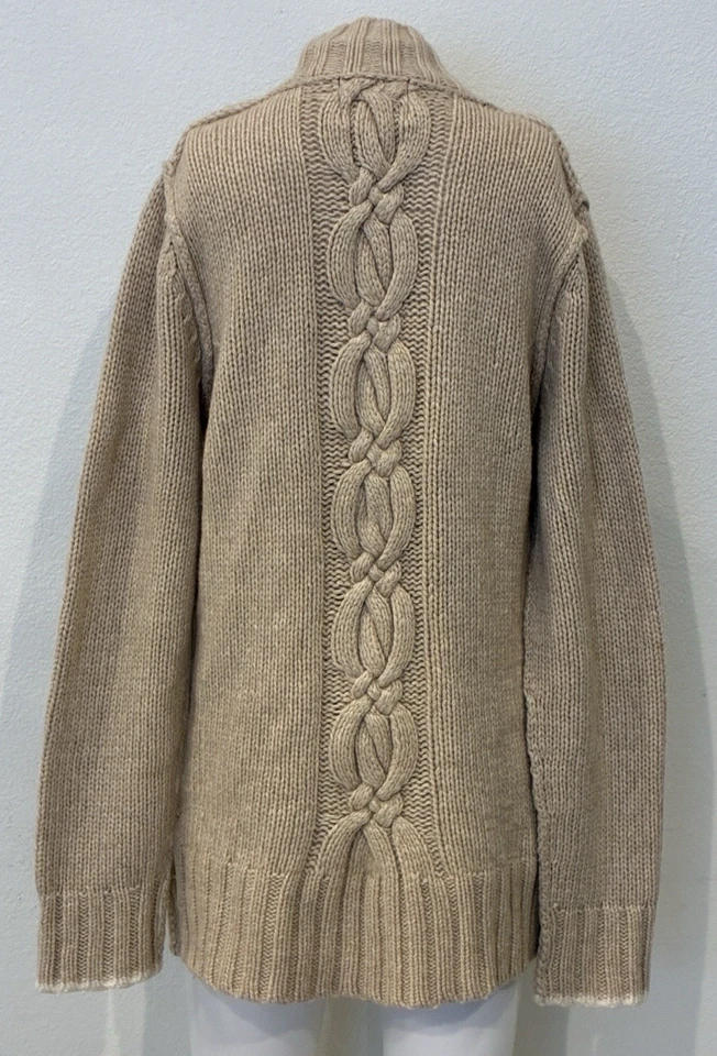 Suéter De Colección Banana Republic Heritage Tejido con Cable Para Mujer L Lana Volantes Dinero Antiguo Foto 4 de 4