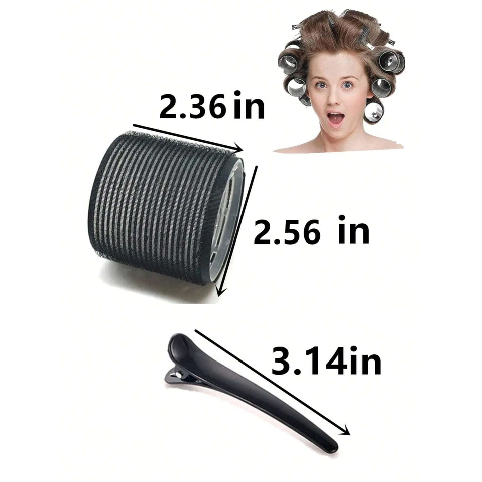 Self Grip 12pcs Large Hair Rollers Heatless Hair Curler Rollers Set With Clip US - Image 4 of 4
