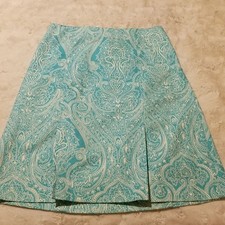 Talbots Skirt Womens Size 10 Blue Paisley Summer