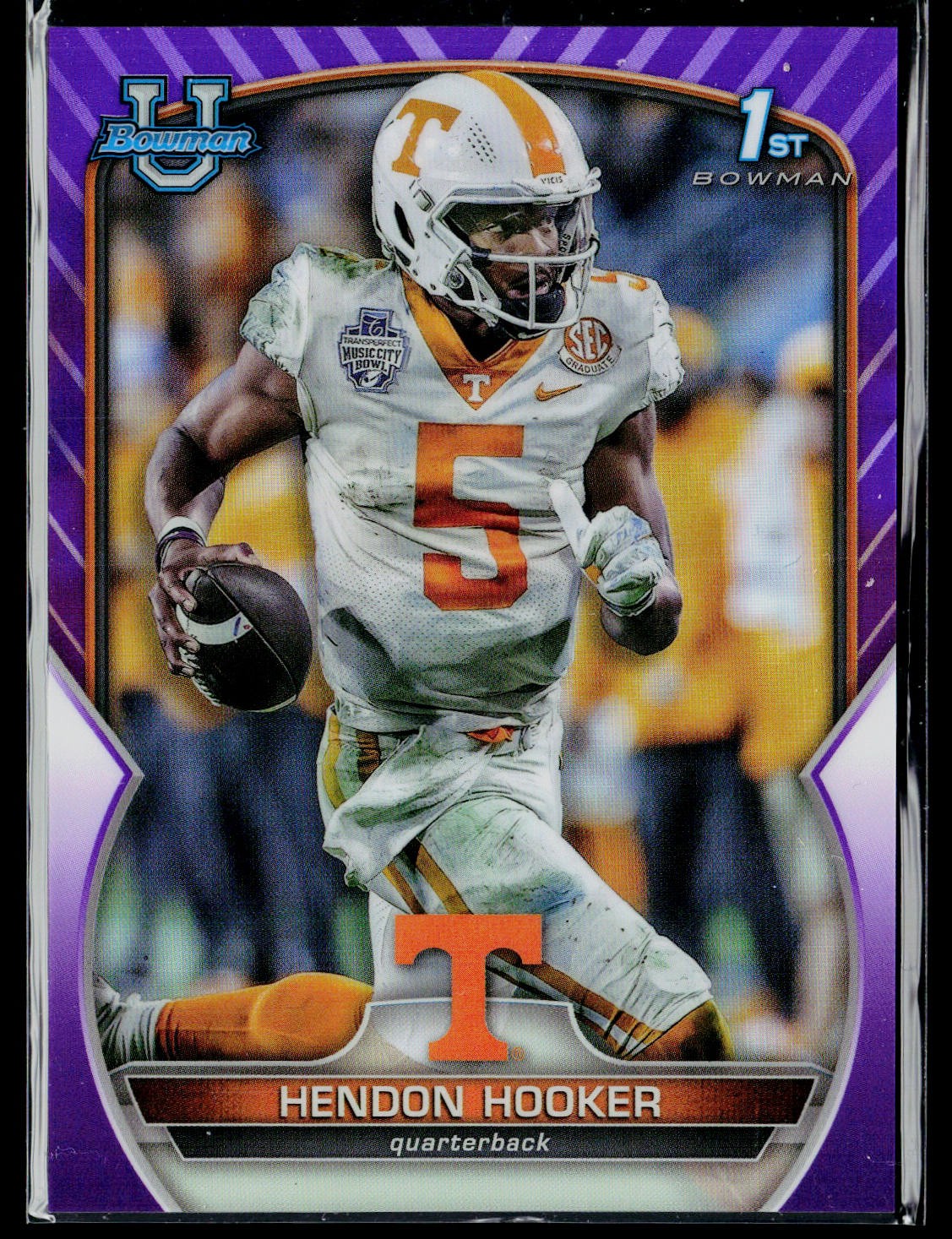 2022 Bowman University Chrome #21 Hendon Hooker Purple Refractor #/399
