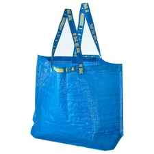 4X IKEA BLUE BAGS Shopping Bag Laundry Storage Travel Tote Reusable 10 Gallon