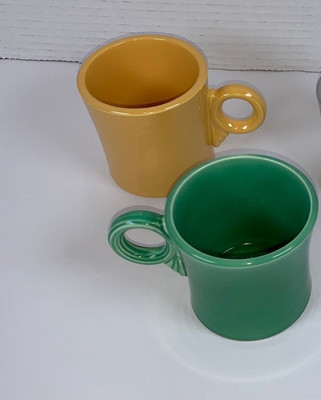 Vintage Fiesta Fiestaware 3 Tom and Jerry Ring Handle mugs       (F110)