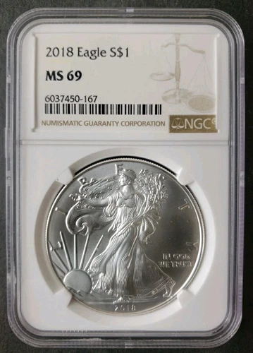 2018 $1 American Silver Eagle Dollar NGC MS69