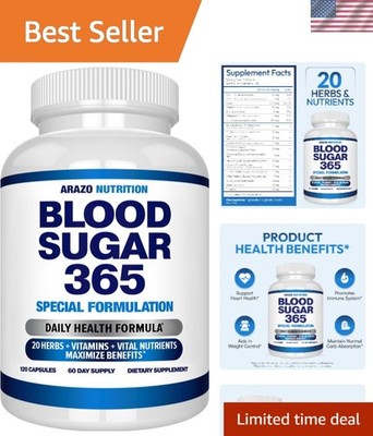Blood Sugar 365: Scientifically Formulated Herbal Support - Vegetarian Capsules