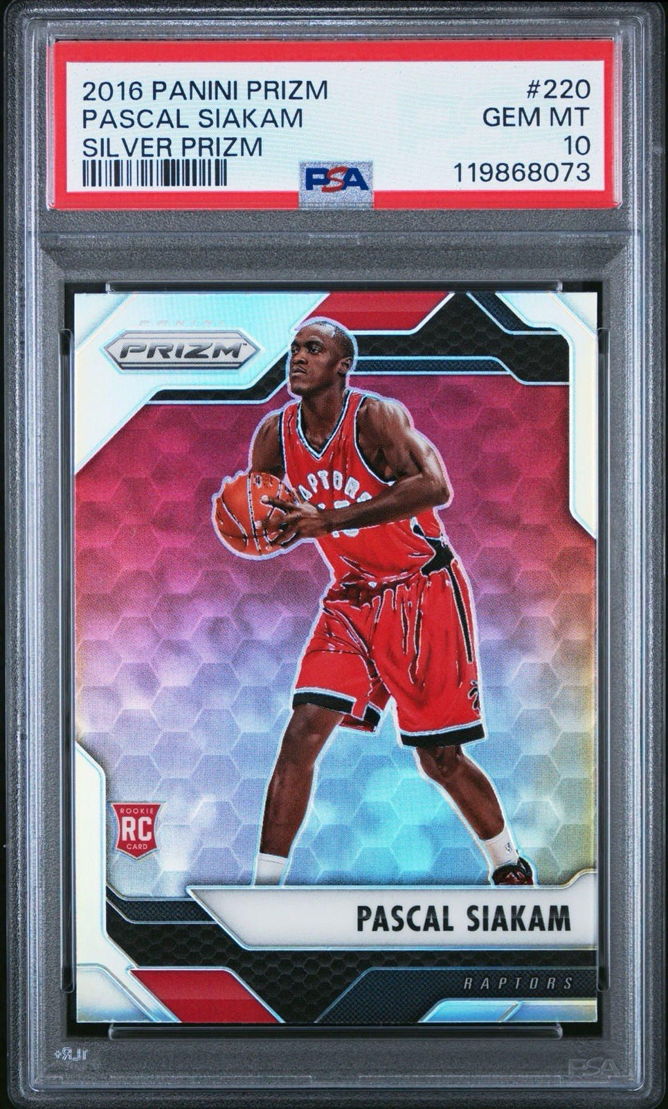 2016 Panini Prizm Pascal Siakam #220 Silver Rookie RC Pacers PSA 10 Gem Mint