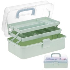 Tackle Box, Craft Organizers and Storage 12.5x7.5x6 inches, Haze Green