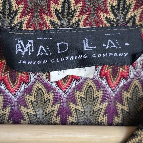 Vintage 70s Mad LA Leaf Print Button Down Blouse Retro Boho Stretch Top, $44.99 - Photo 5