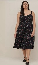 NWT Torrid Retro Chic Midi Fit & Flare Cherry Print Dress Summer size 6 / 30
