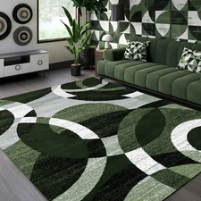 1pc Luxury Velvet Area Carpet  Minimalist Geometry Pattern, Non-Slip Polypropyle