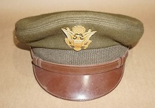 Genuine WW2 USAAF Officers Wool/Leather Visor Cap Kalan Uniform Excellent