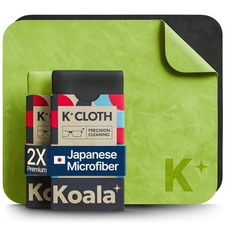 Koala Lens Cleaning Cloth Japanese Microfiber 2 Pack, Black / Green