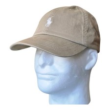 Polo Ralph Lauren Men's One Size Cotton Chino Adjustable Ball Cap Beige White
