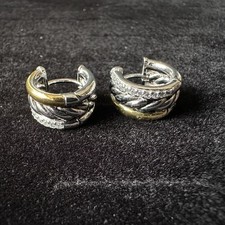 David Yurman Huggie Hoop Earrings 14mm Sterli...
