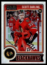 2014-15 O-Pee-Chee Platinum White Ice Scott Darling Rookie 006/199 Chicago