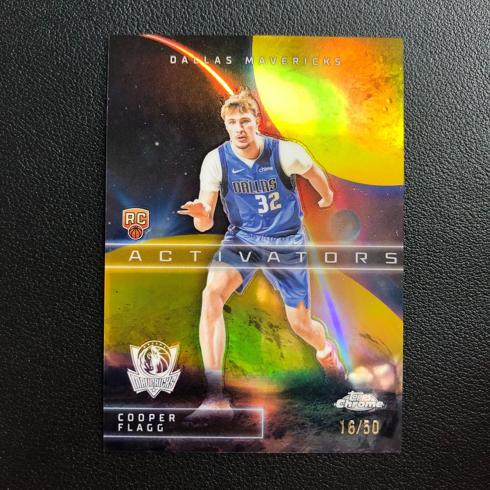 2025-26 Topps Chrome Activators Cooper Flagg RC Gold Refractor /50 Mavericks