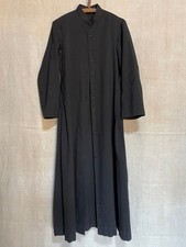 1950s 60s French Cassock Priest Coat Euro Vintage Clergy Robe Christianity euro