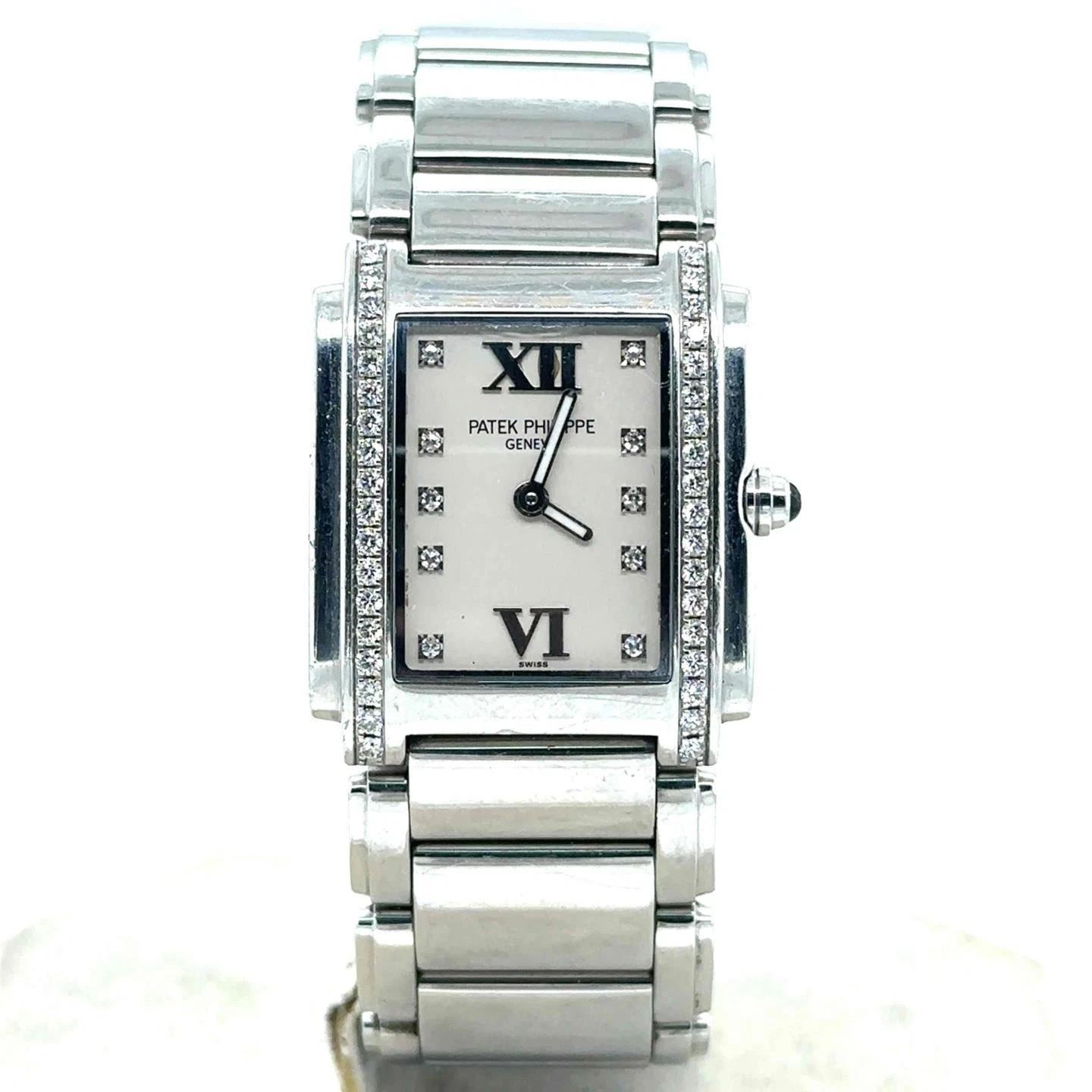 Patek Philippe — Patek Philippe Twenty~4 Quartz 30mm Steel Diamond Dial/Bezel Ladies 4910/10A-011