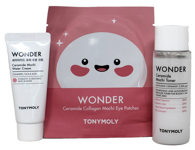 Tony & Moly Wonder Ceramide Mochi 3 Pc Set Mini Water Cream Toner Eye Patches