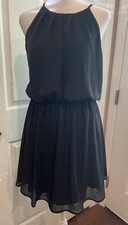 DNA Couture Little Black Dress Prom Graduation Party Cocktail Dress Size Med EUC