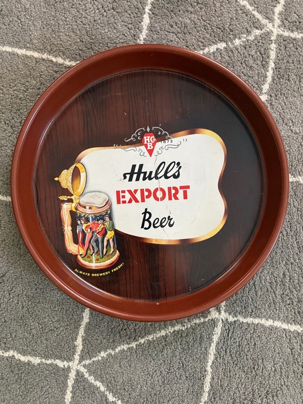 Hulls Export Beer Tray Old Vintage - The Hull Brewing Co.,  New Haven, Conn.