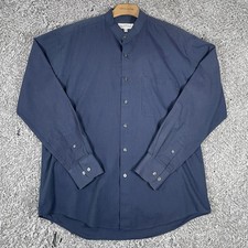 Yves Saint Laurent Dress Shirt Men  s Size Large 34-35 Neck 16 Blue Designer Blue