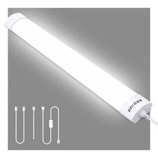 Akpuzd 2ft Plug in Ceiling Lights, IP66 Waterproof 18W LED Tube Light with NO...