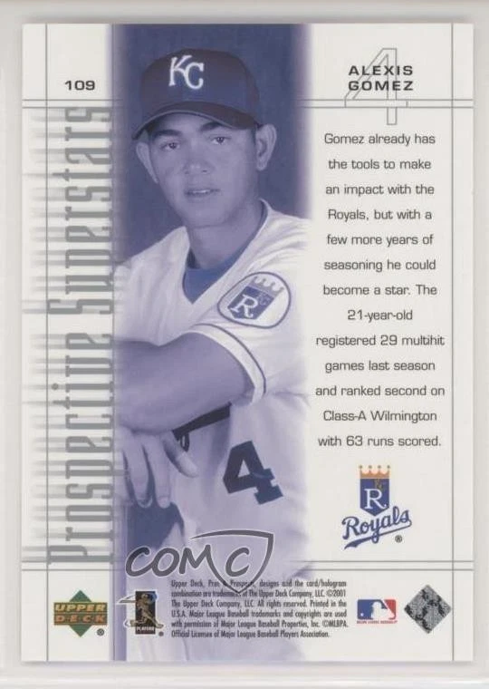 2001 Pros & Prospects Prospective Superstars /1250 Alexis Gomez #109 Rookie RC - Image 2 of 2