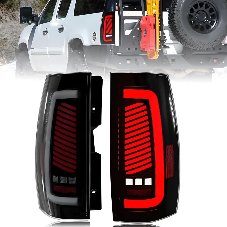 For 07-14 Chevy Suburban/Tahoe 07-13 GMC Yukon Smoked Sequential LED Tail Lights Foto 2 de 4