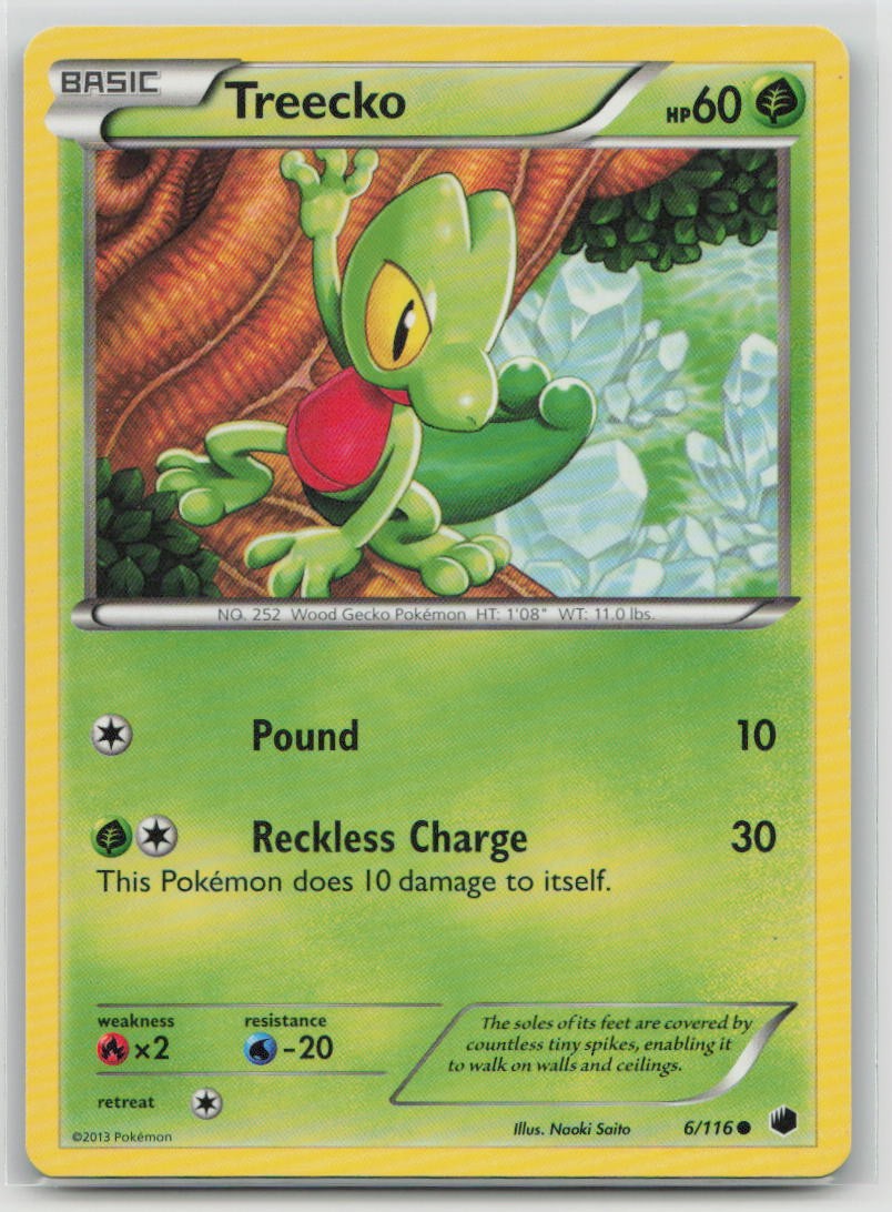 Treecko 6/116 Common Plasma Freeze Pokemon Moderately Played