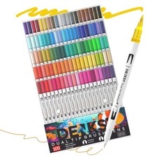 100 Watercolor Markers Set Water Color Pens with Brush Fineliner, Water-B...