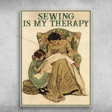 Sewing Lover, Sewing Is My Therapy, Sewing Poster