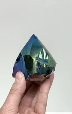 Rainbow Obsidian Top Polished Natural Sides Rainbow Aura Black Obsidian Point