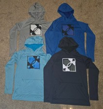 Under Armour Boys Long Sleeve Hooded Large Logo Shirts Size YXL Youth Lot of 4