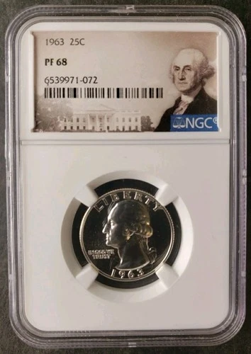 1963 Proof 25c Washington Silver Quarter Dollar NGC PF68
