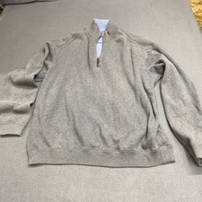 Tommy Bahama Men's Quarter Zip Long Sleeve Sweater Gray Size Large
