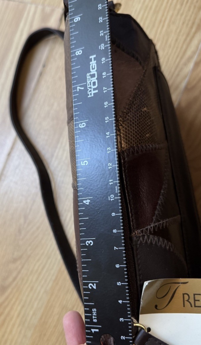 Genuine Leather Patchwork Boho Crossbody Bag Brow… - image 21