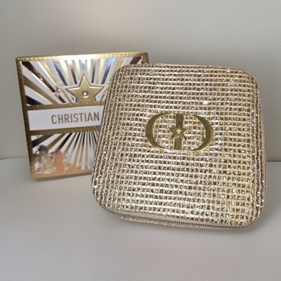 Christian Dior Gold Square Travel Jewelry Case Holiday Limited W