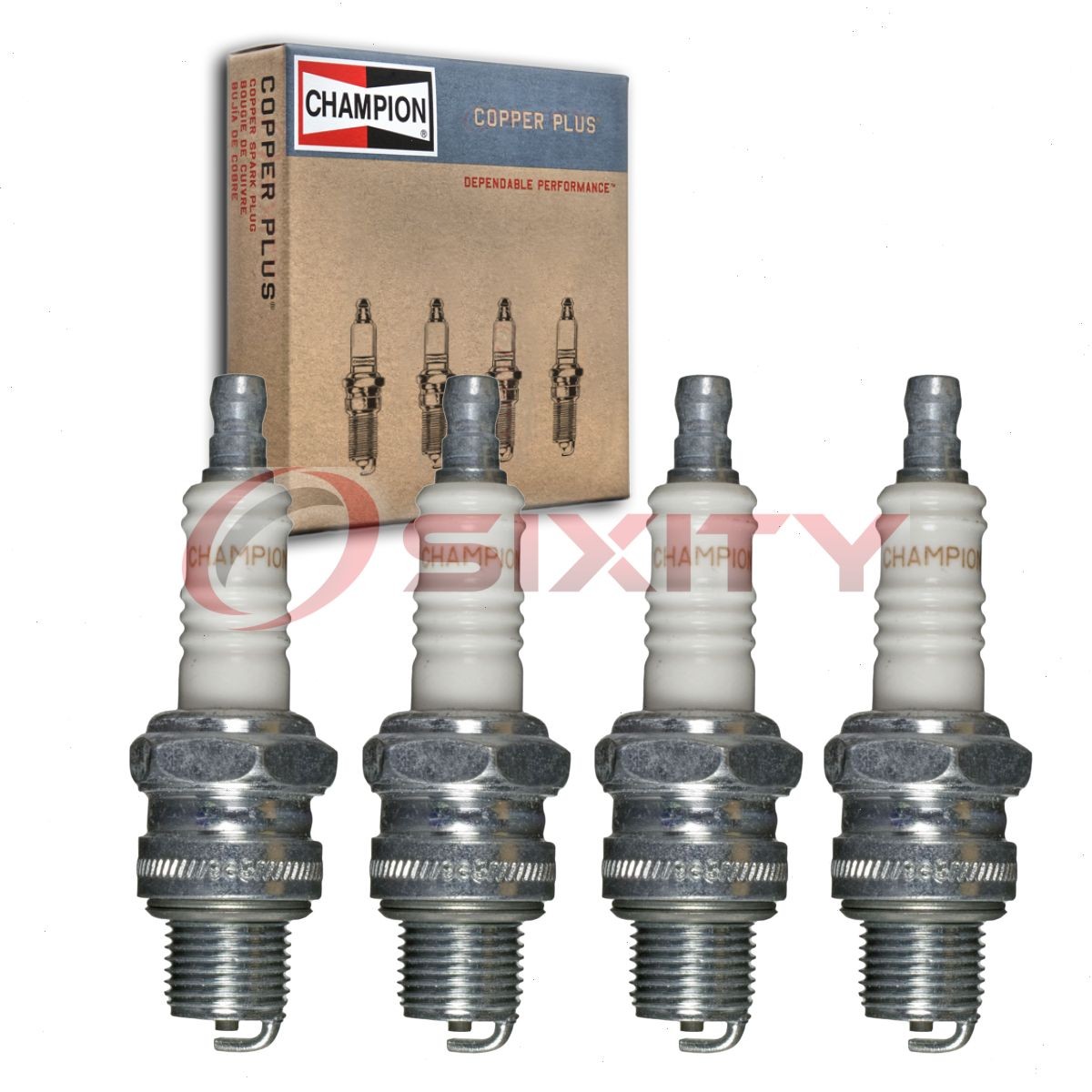 4 pc Champion Copper Plus Spark Plugs for 1950-1954 Jowett Jupiter 1.5L H4 sq