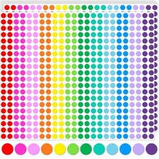 10080 PCS Small Dot Stickers 1/4" Mini Circle Stickers 12 Color Coding Labels...