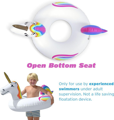 Unicorn Pool Float Party Tube - Inflatable Rafts, Adults & Kids