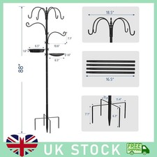 Image of Metal Complete Bird Feeding Station 6 Feeders Stand Garden Wild Birds Feeder