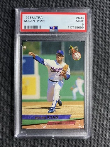 1993 ULTRA NOLAN RYAN RANGERS #636 HOF - PSA 9