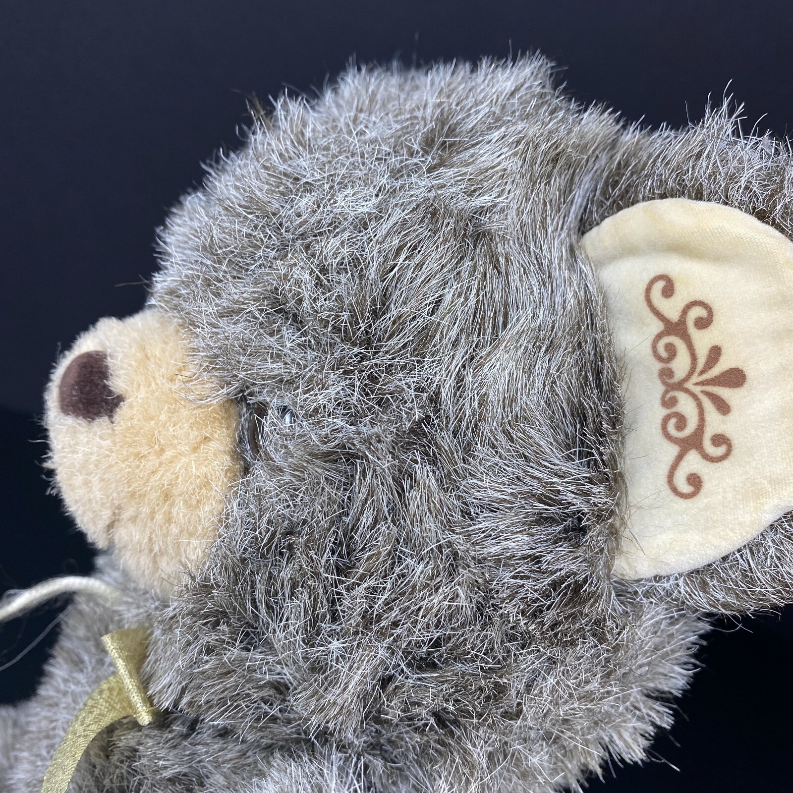 Vintage Kmart Brown Hugger Teddy Bear Plush Stuffed Animal Gold Bow Tb