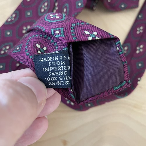 Ralph Lauren Handmade 100% Silk Neck Tie Length 59" Width 3.5" - Picture 6 of 6