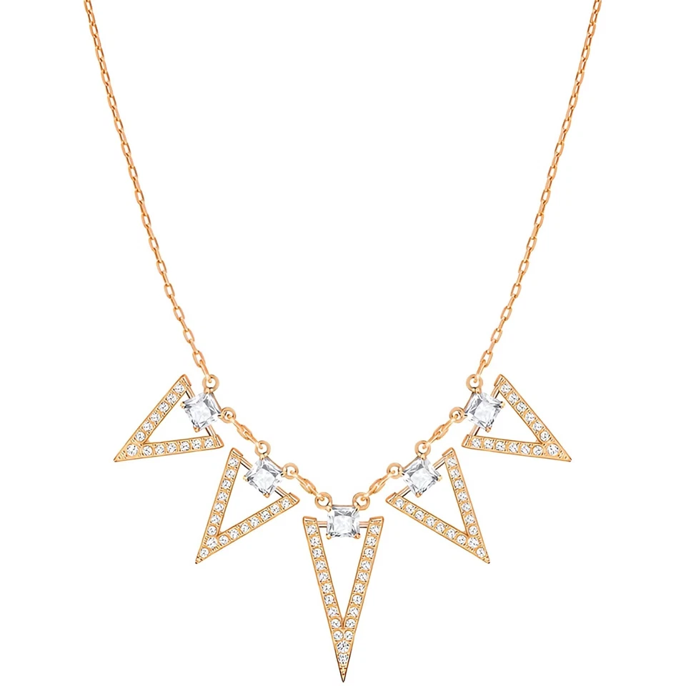 Swarovski Women's Necklace Funk Rose Gold Plated with Square Cut Stones 5241273